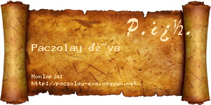 Paczolay Éva névjegykártya