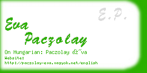 eva paczolay business card